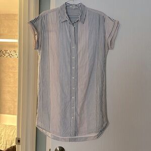 Madewell Striped Red, White and Blue Shirtdress Size Small Like New
